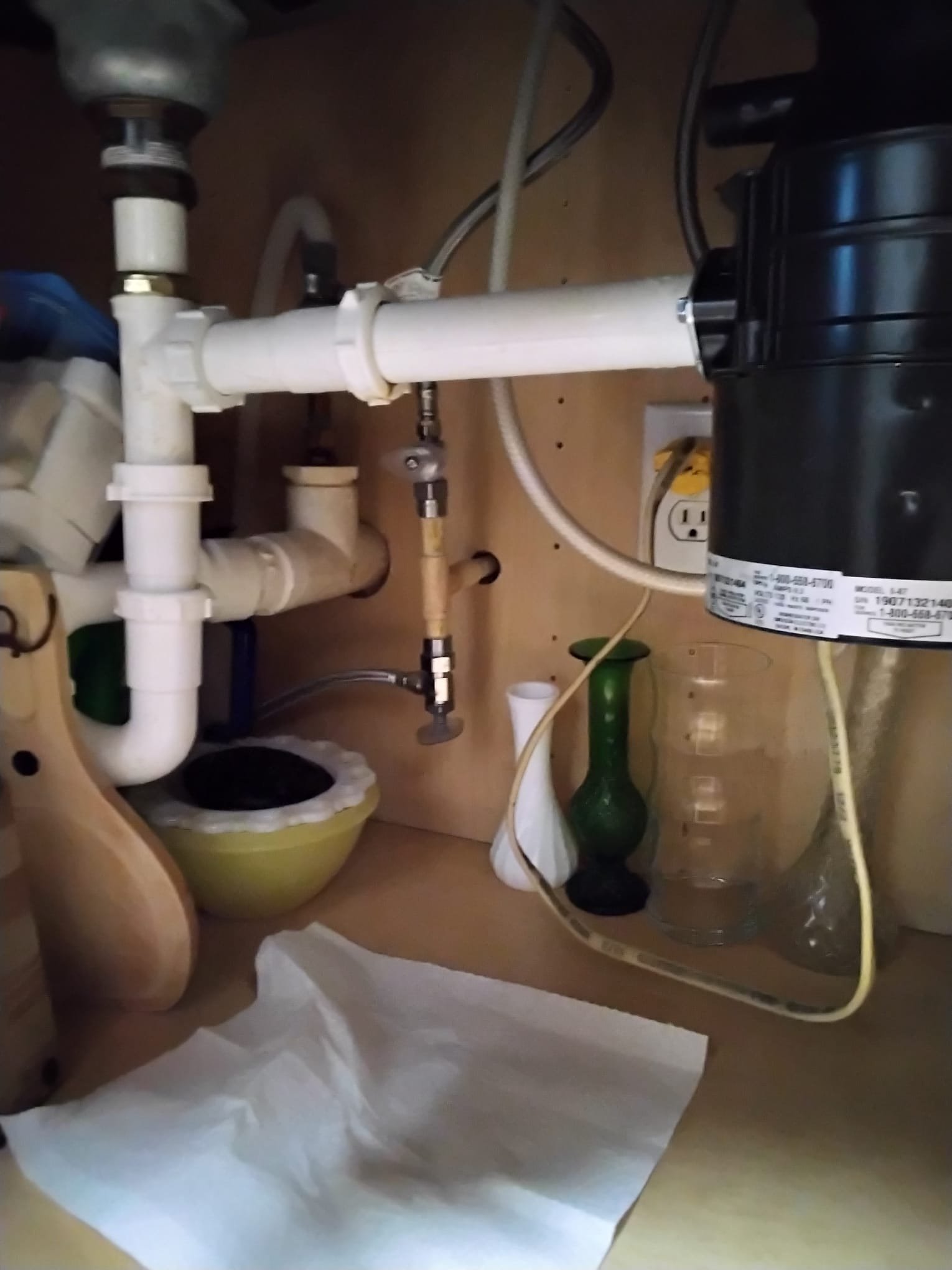 Kitchen sink area with a newly installed faucet