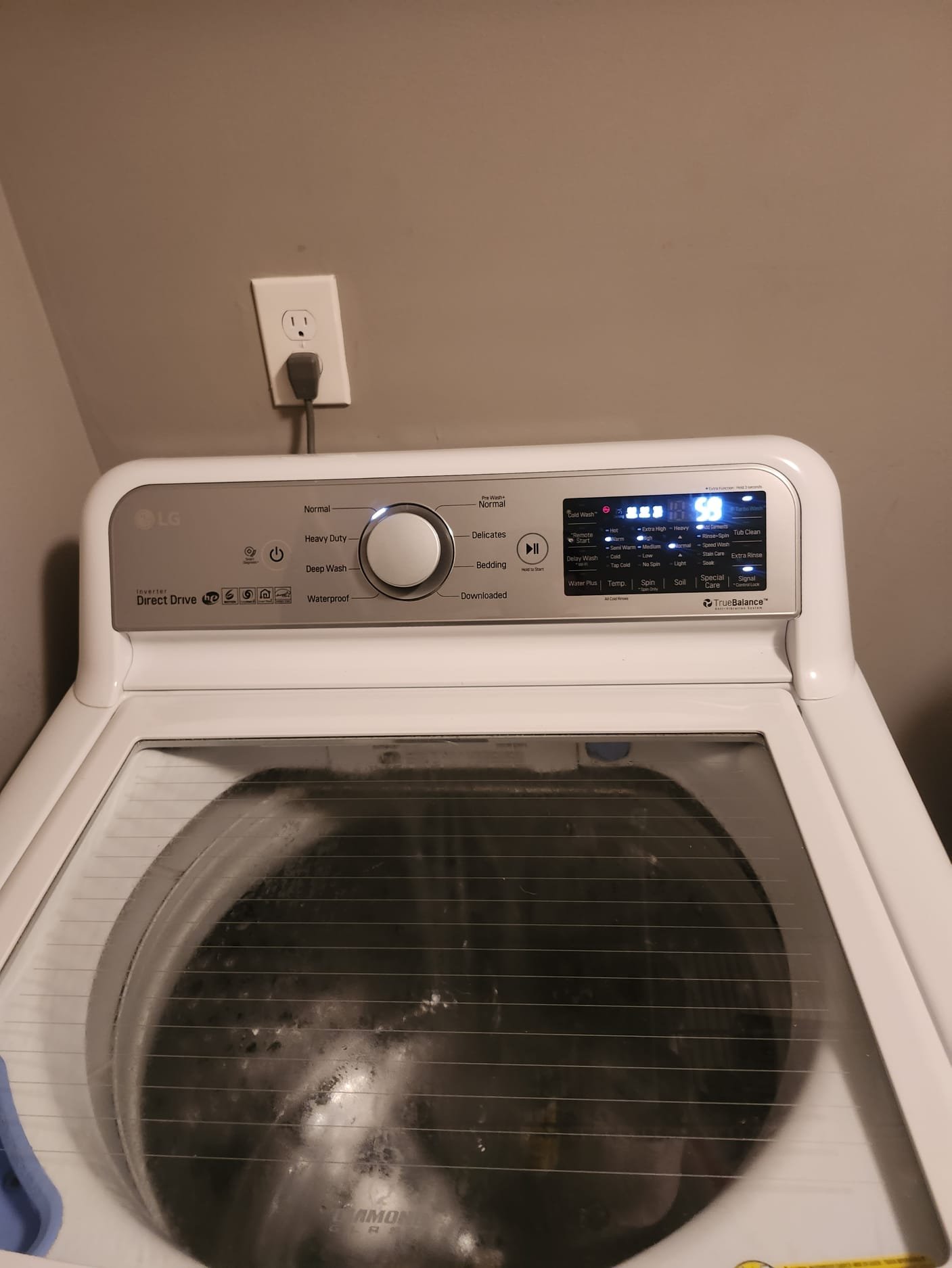 Modern washing machine with digital display