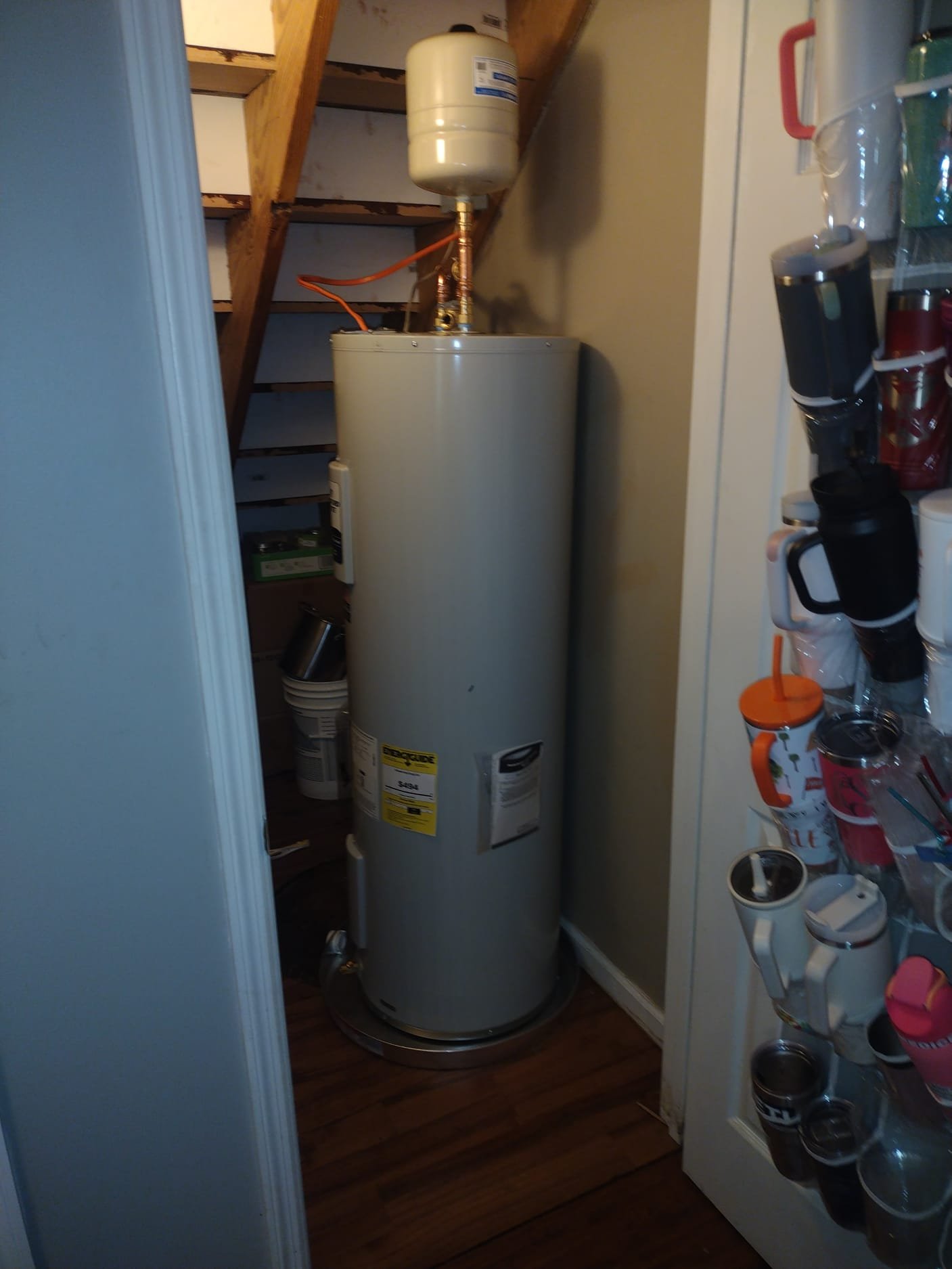 Tidy Installation with Drip Pan and Wiring