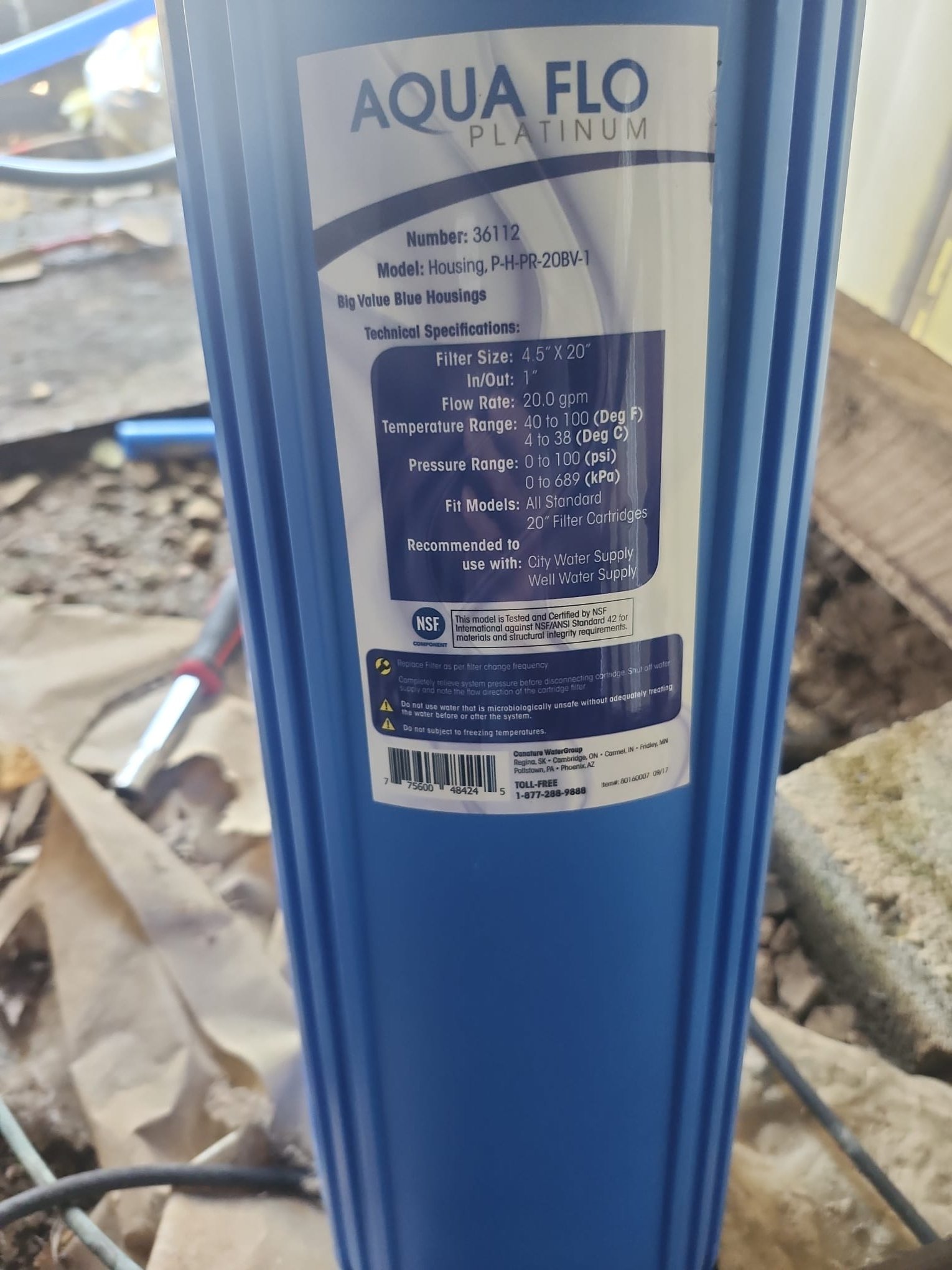 New Aqua Flo Water Filter Housing