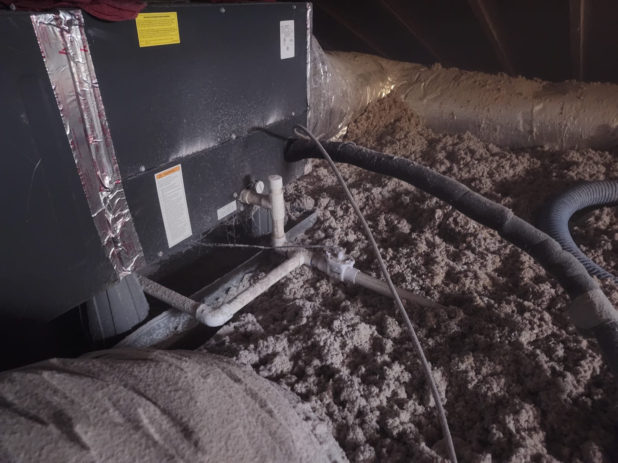 Attic HVAC with New Drain and Insulation