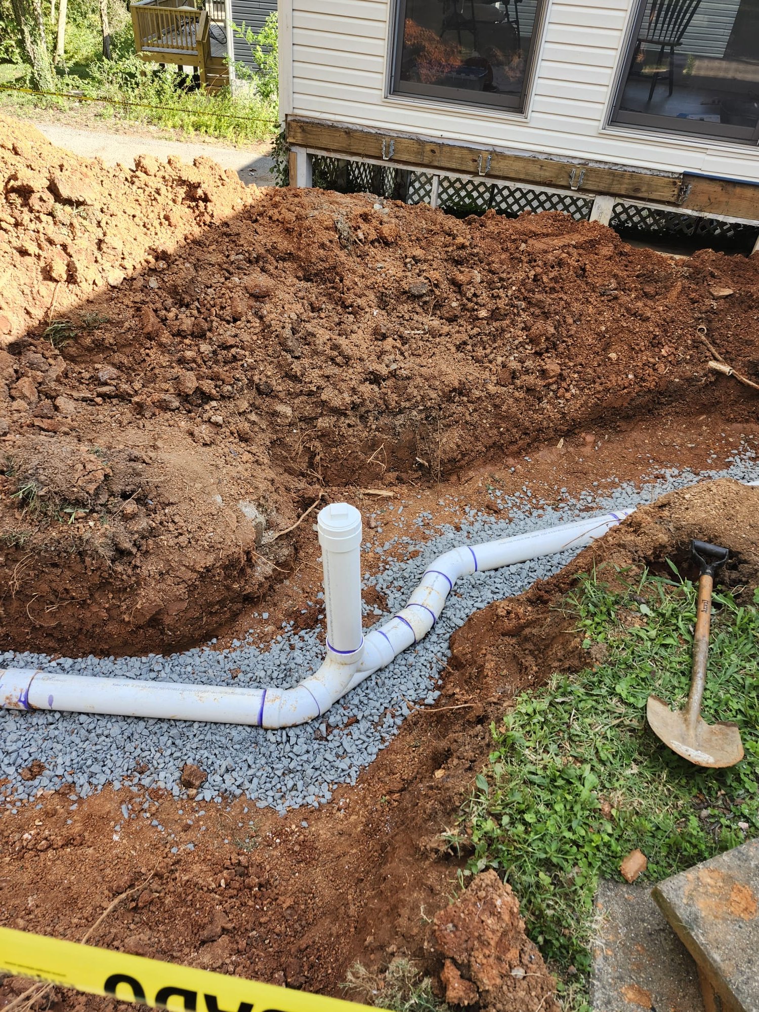 Trench with New PVC Pipe