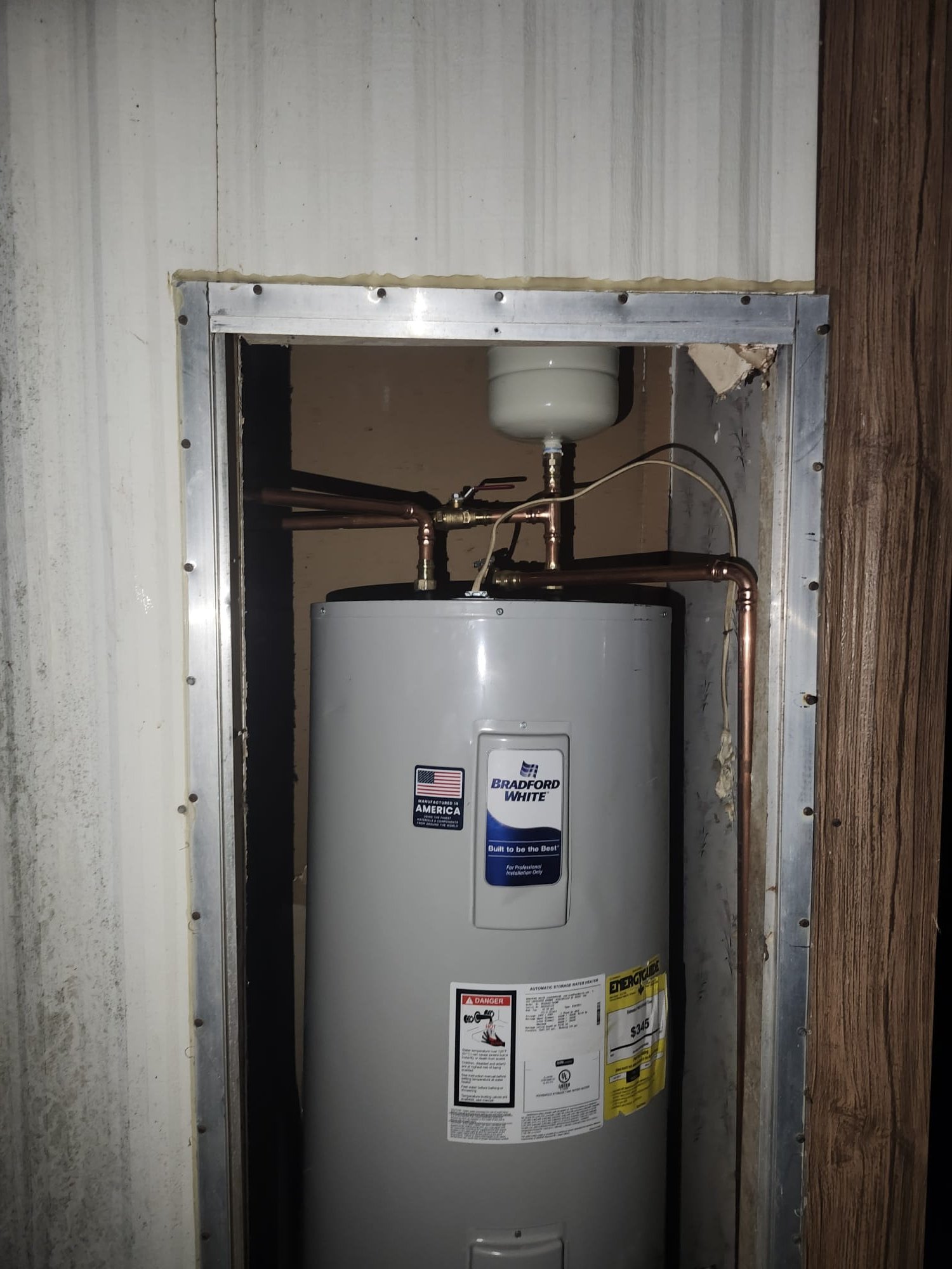 Brand-new water heater installed and ready for service