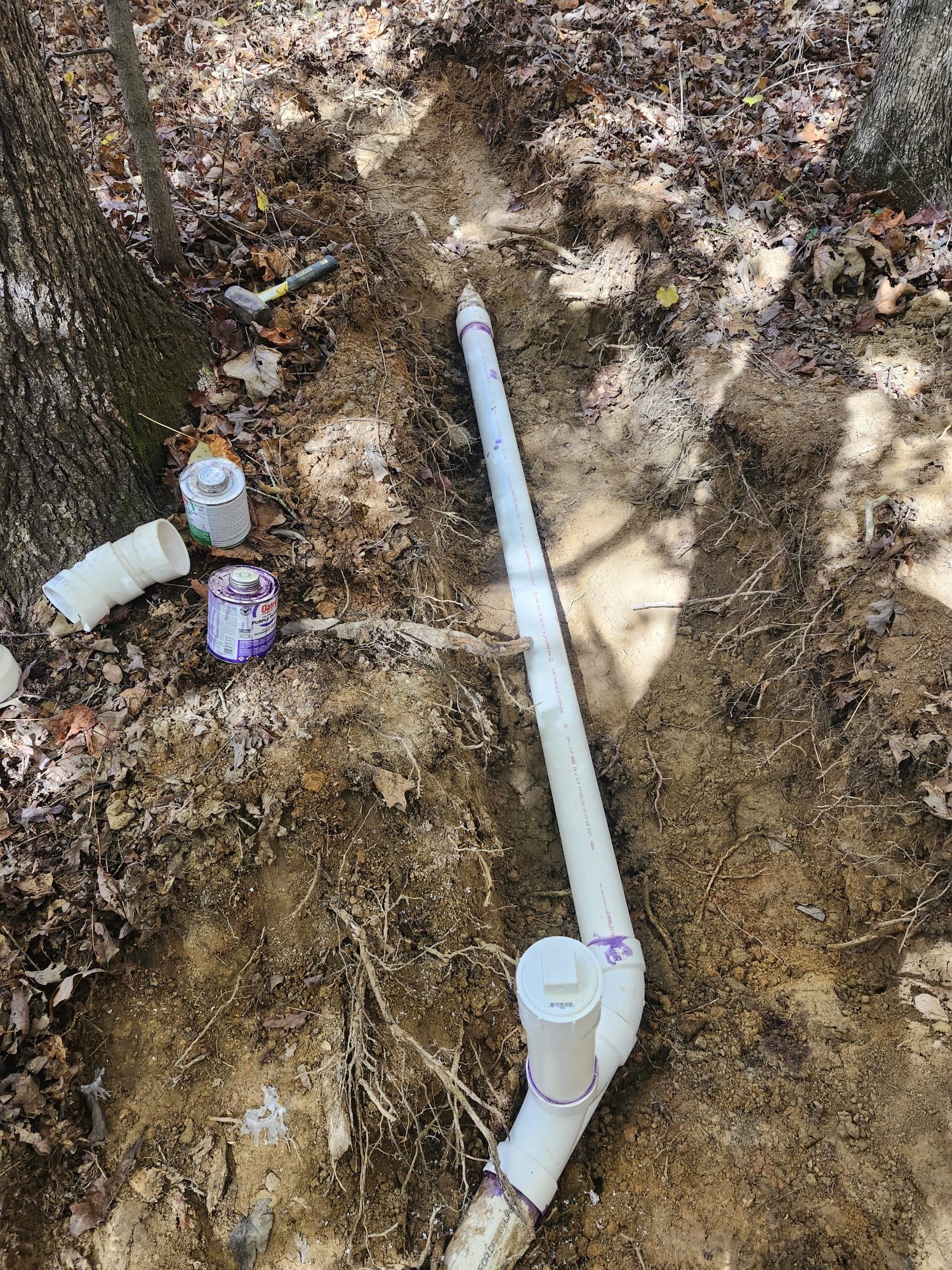 Freshly Laid PVC in Trench