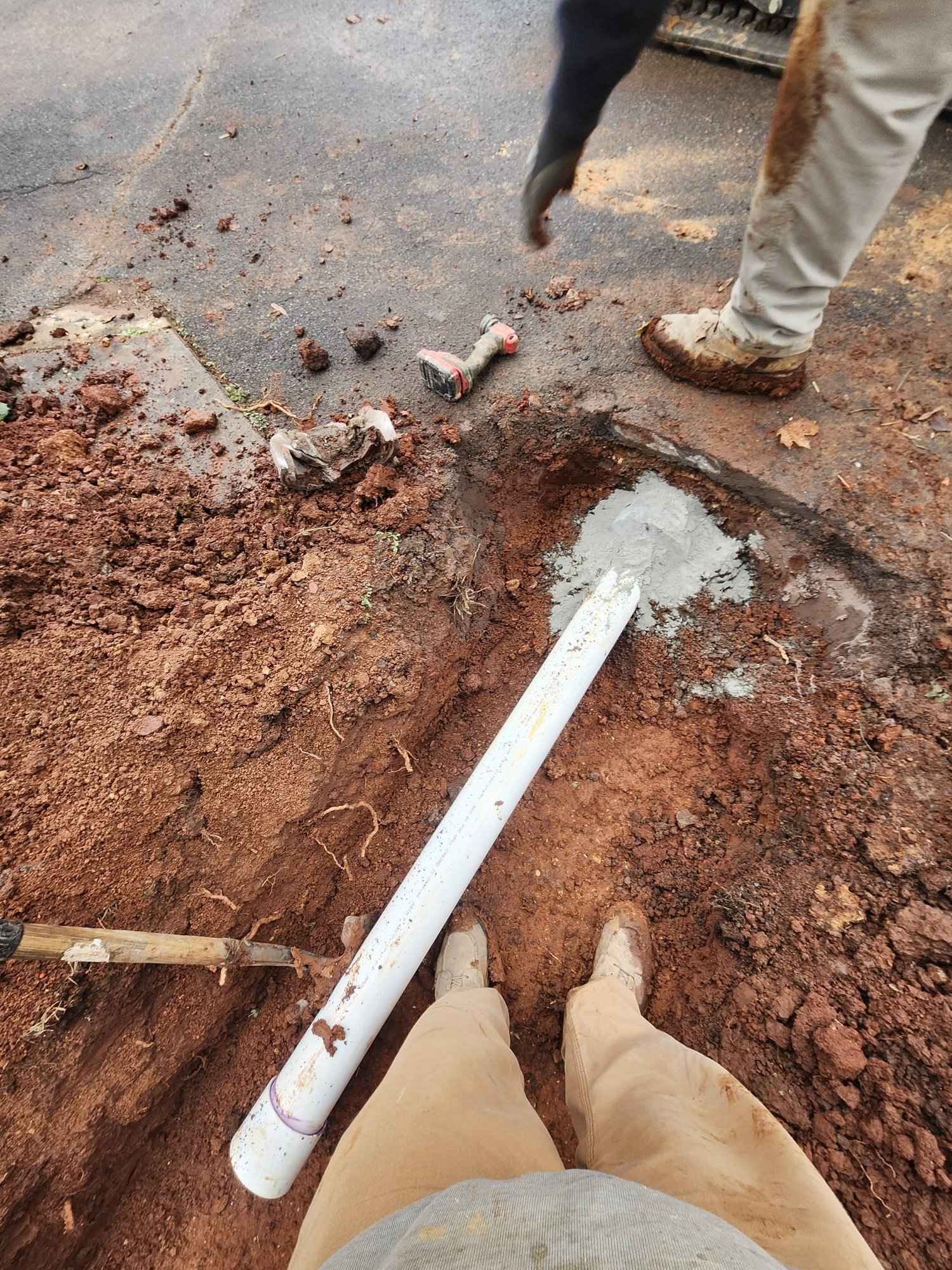 New PVC Section with Concrete Seal