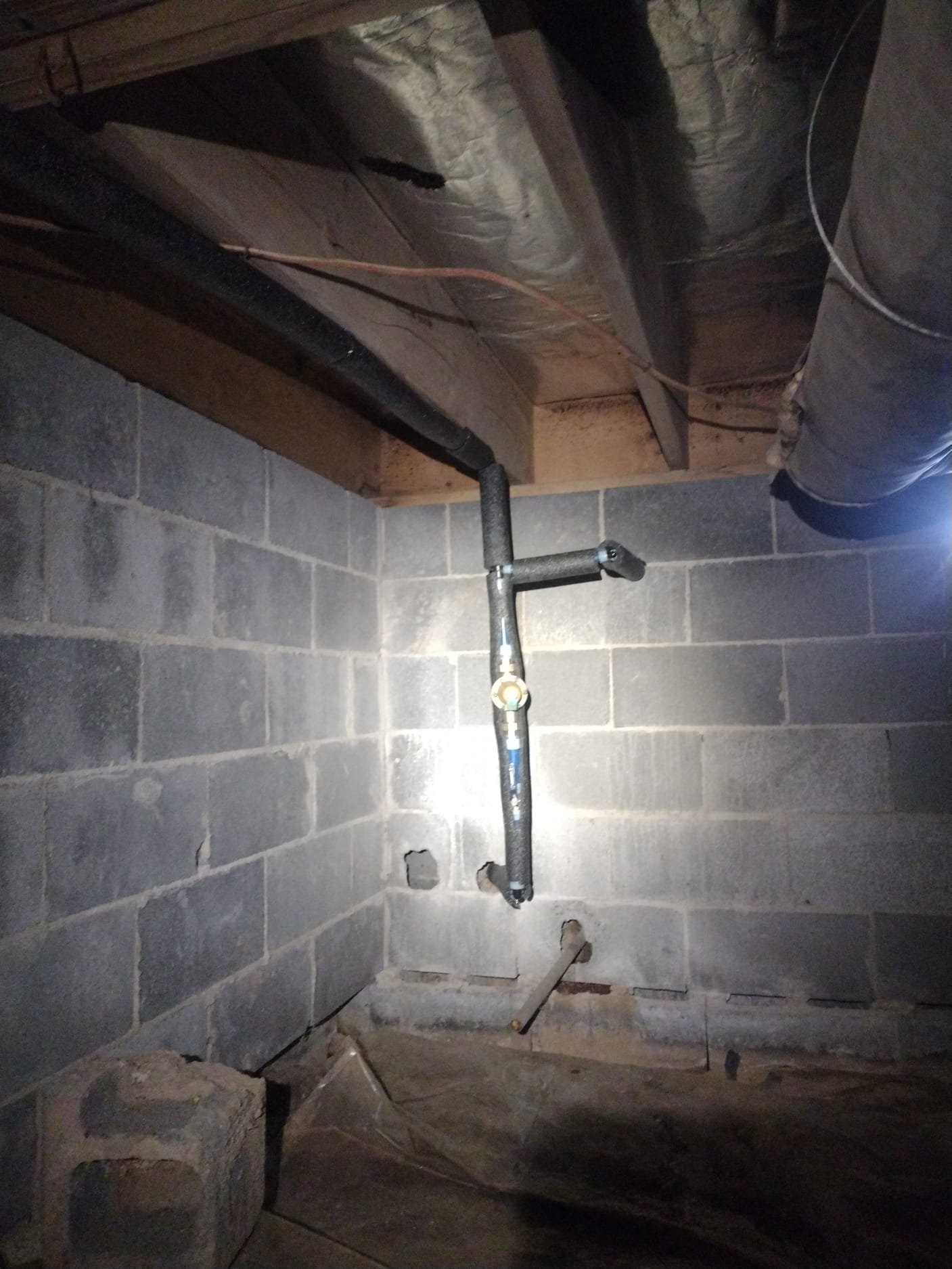 New Valve Installation in Crawl Space