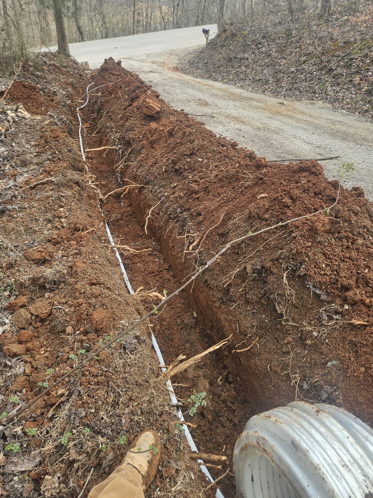 New Main Water Pipe Laid in Trench