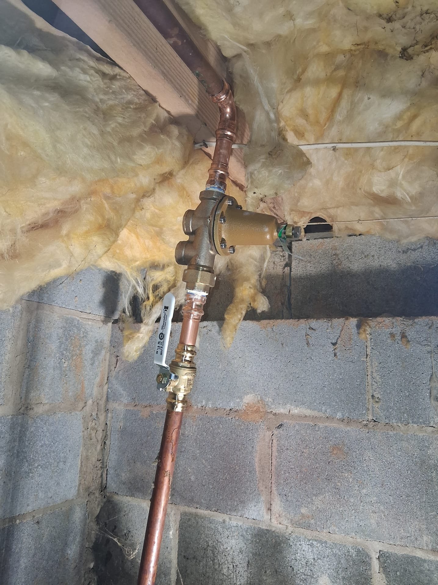 Brass Ball Valve and PRV Setup