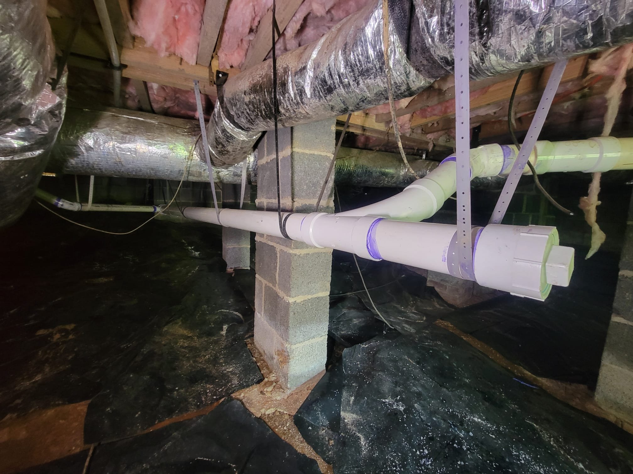 Finished Crawl Space with New Lines