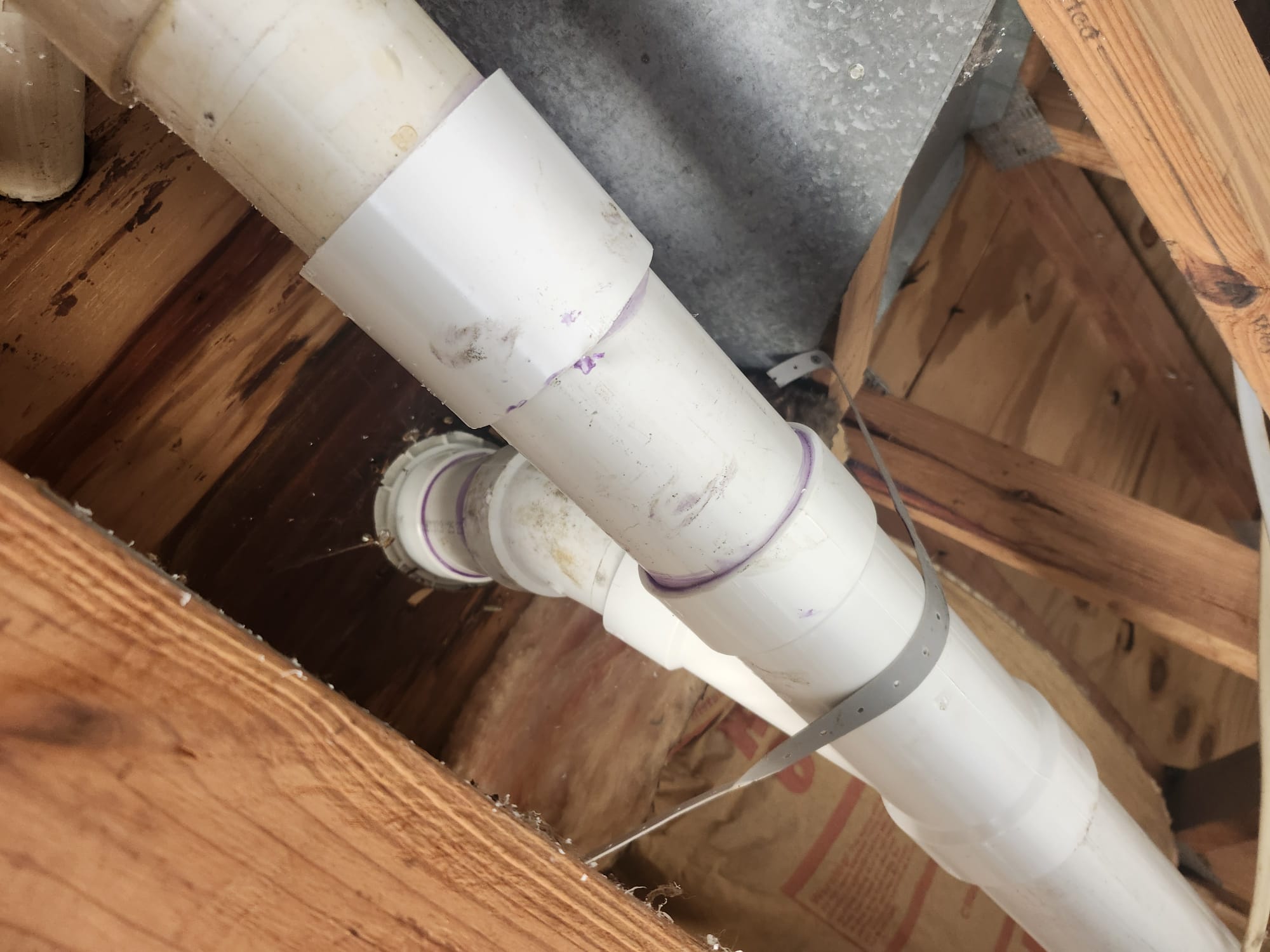 Newly Installed PVC Drain Lines
